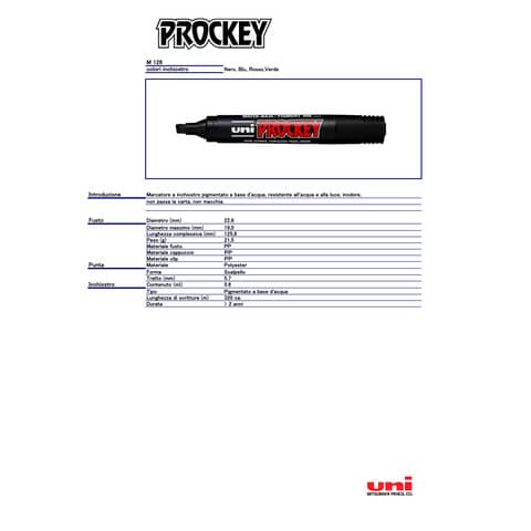 Marcatore speciale PROCKEY punta a scalpello 1-5,7 mm NERO M 126 N